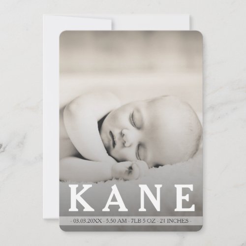 Wallpaper Baby Boy Birth Announcement Photo Card