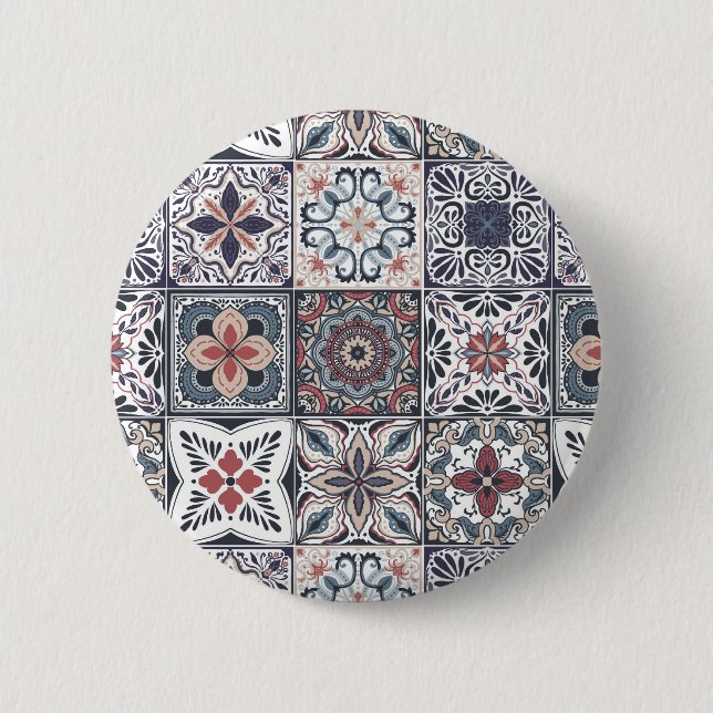 Wallpaper Backsplashes/Talavera inspired tiles 2 Button (Front)