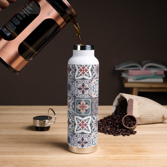 Wallpaper Backsplashes/Talavera inspired tiles 2 Water Bottle (Coffee)