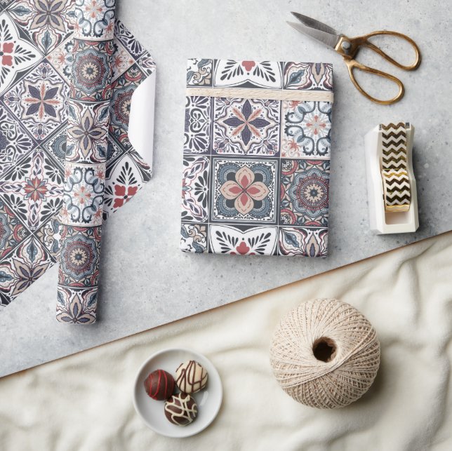 Wallpaper Backsplashes/Talavera inspired tiles 2 Wrapping Paper (Crafts)