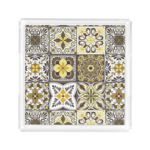Wallpaper Backsplashes/Talavera inspired tiles/ Acrylic Tray