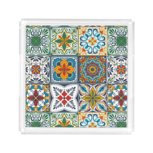 Wallpaper Backsplashes/Talavera inspired tiles Acrylic Tray