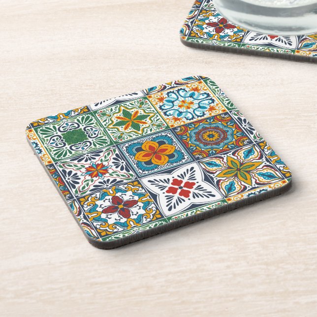 Wallpaper Backsplashes/Talavera inspired tiles Beverage Coaster (Left Side)
