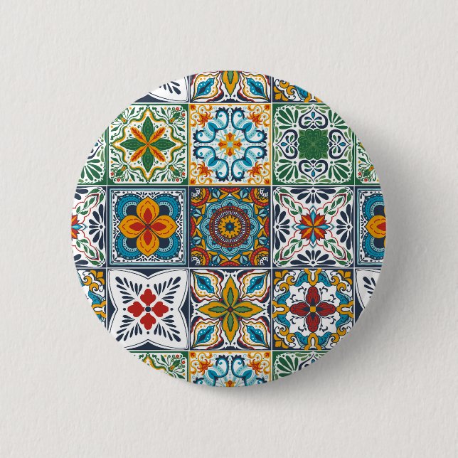 Wallpaper Backsplashes/Talavera inspired tiles Button (Front)