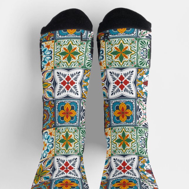 Wallpaper Backsplashes/Talavera inspired tiles Socks (Top)