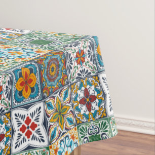 Wallpaper Backsplashes/Talavera inspired tiles Tablecloth
