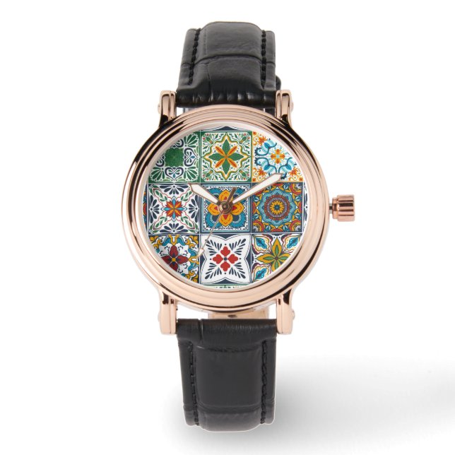 Wallpaper Backsplashes/Talavera inspired tiles Watch (Front)