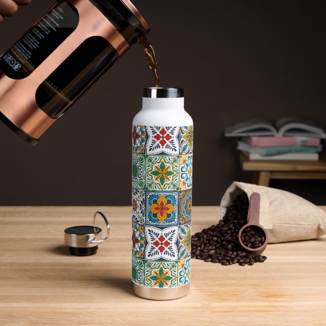 Wallpaper Backsplashes/Talavera inspired tiles Water Bottle (Coffee)