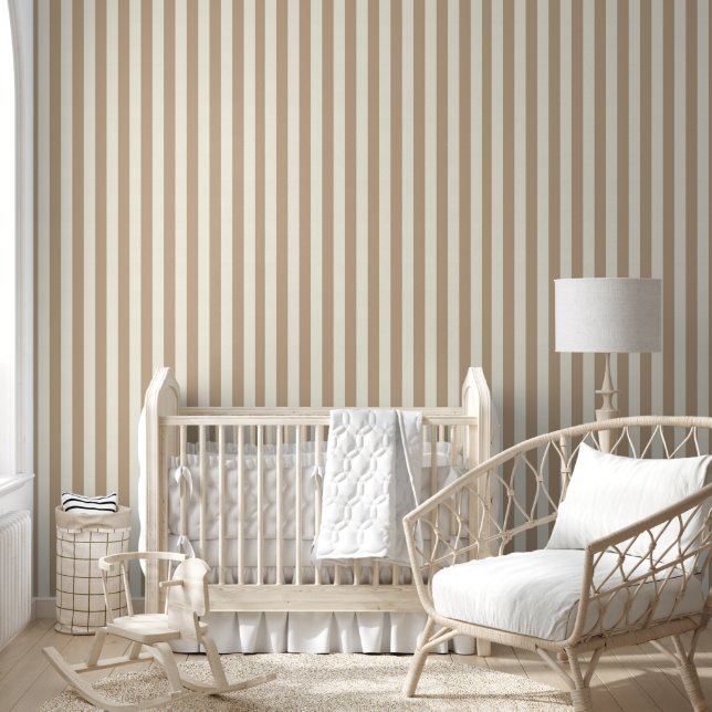 Wallpaper Beige & White Stripe Wallpaper (Kids)