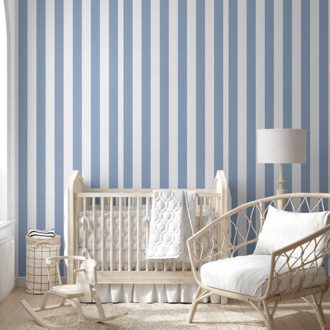 Wallpaper Blue & White Stripe (Kids)
