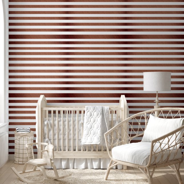 Wallpaper Brown & White Stripe (Kids)