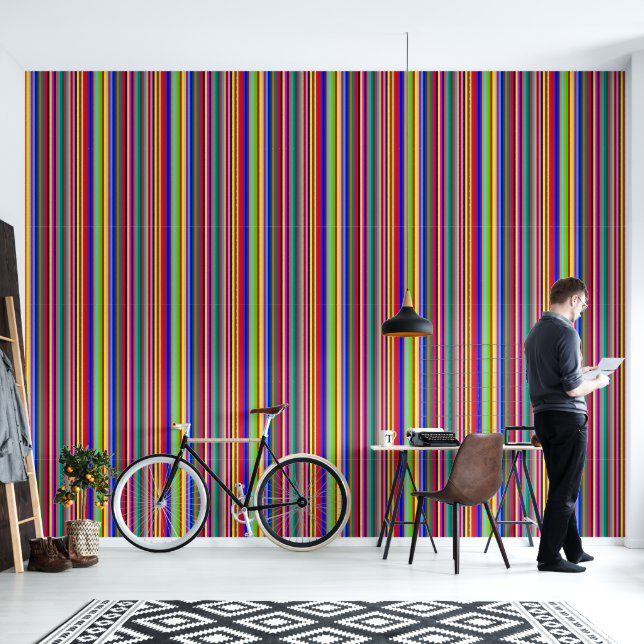Wallpaper Colorful Stripe Wallpaper (Living Room)