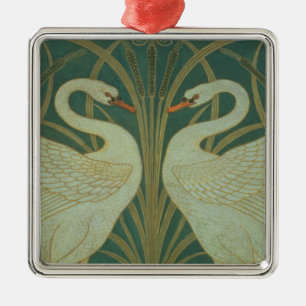 Wallpaper Design for panel of "Swan, Rush & Iris" Metal Ornament