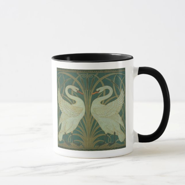 Wallpaper Design for panel of "Swan, Rush & Iris" Mug (Right)