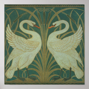 Wallpaper Design for panel of "Swan, Rush & Iris" Poster