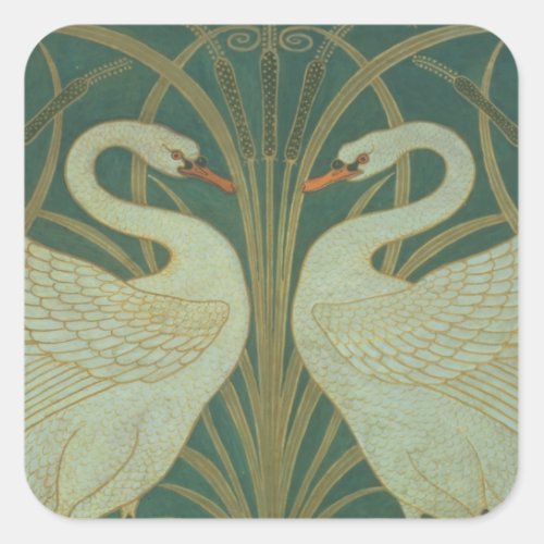 Wallpaper Design for panel of Swan Rush  Iris Square Sticker
