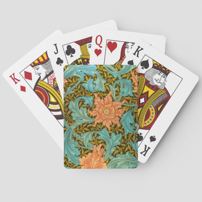 Wallpaper Design, Single Stem by William Morris Poker Cards (Back)