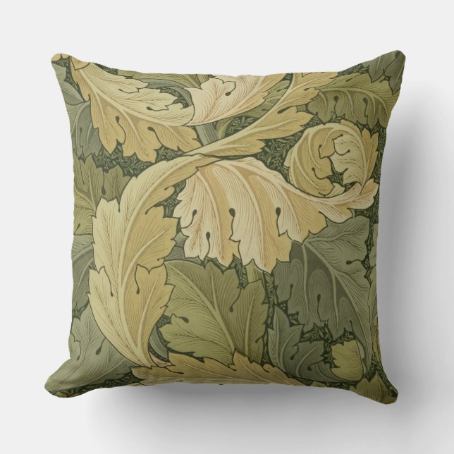 Wallpaper Design with Acanthus/Woodland colours, 1 Throw Pillow (Front)