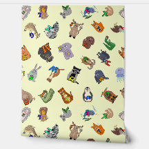 Wallpaper Educational print with a fun animal alph