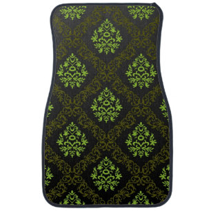 Wallpaper Floral Green Car Floor Mat