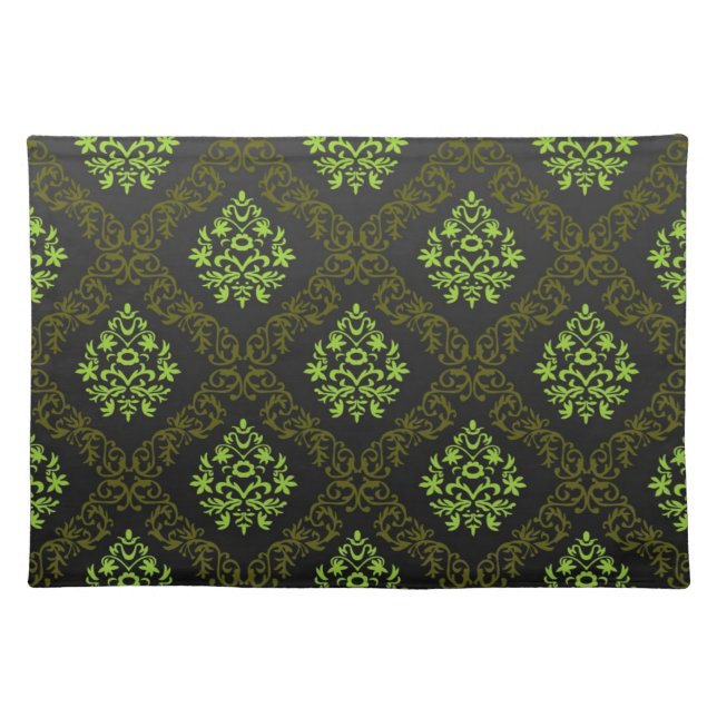 Wallpaper Floral Green Cloth Placemat (Front)
