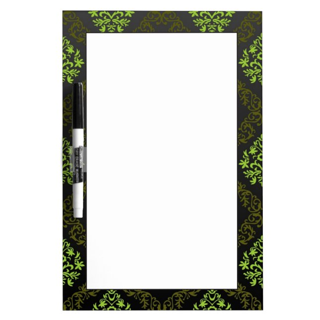 Wallpaper Floral Green Dry Erase Board (Front)
