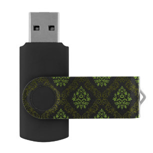 Wallpaper Floral Green Flash Drive