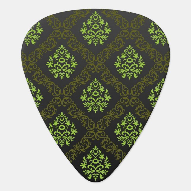 Wallpaper Floral Green Guitar Pick (Front)