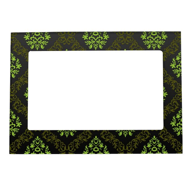 Wallpaper Floral Green Magnetic Photo Frame (Front)