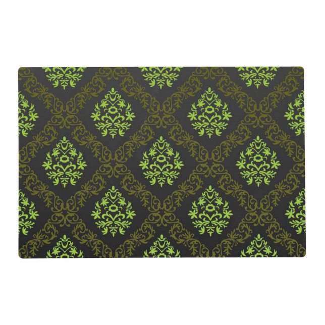 Wallpaper Floral Green Placemat (Front)