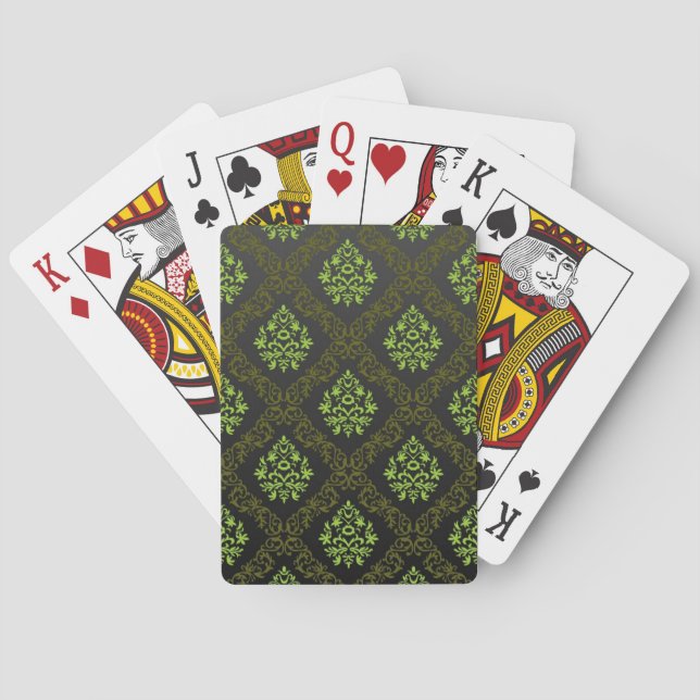 Wallpaper Floral Green Poker Cards (Back)