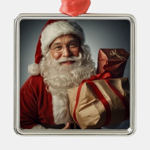 wallpaper for Christmas and Santa Claus Metal Ornament