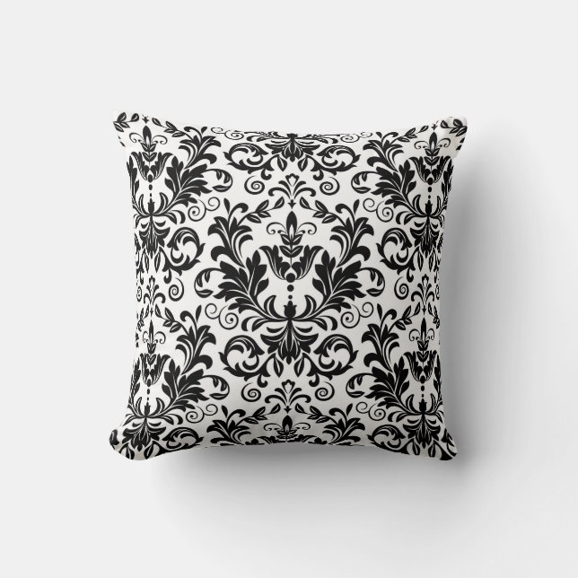 Wallpaper in the style of Baroque. Seamless backgr Throw Pillow (Front)