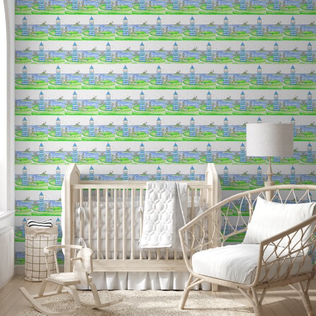 Wallpaper Lighthouse Blue Wallpaper (Kids)