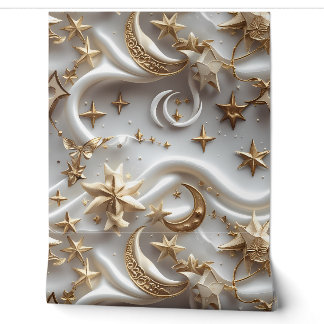 Wallpaper - Luxury Alabaster White Celestial Moon