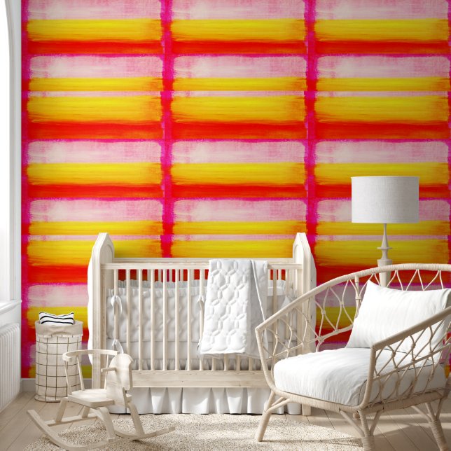 Wallpaper Orange Yellow Stripe Wallpaper (Kids)
