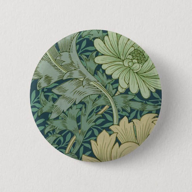 Wallpaper Pattern Sample with Chrysanthemum Button (Front)
