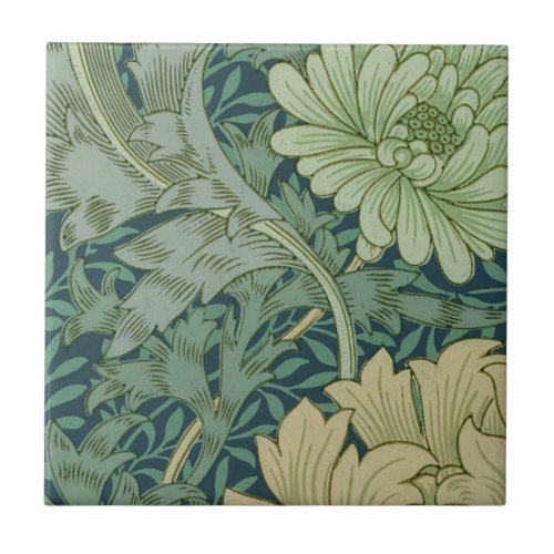 Wallpaper Pattern Sample with Chrysanthemum Ceramic Tile