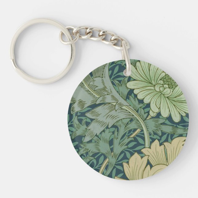Wallpaper Pattern Sample with Chrysanthemum Keychain (Front)
