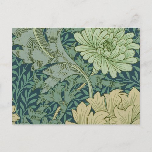 Wallpaper Pattern Sample with Chrysanthemum Postcard