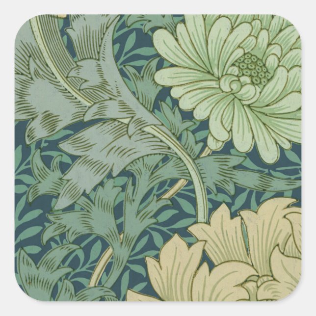 Wallpaper Pattern Sample with Chrysanthemum Square Sticker (Front)