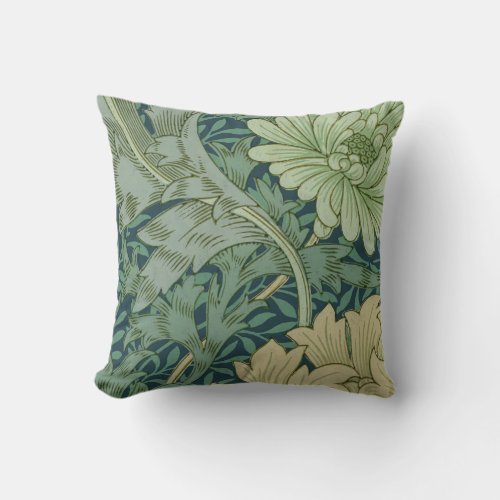 Wallpaper Pattern Sample with Chrysanthemum Throw Pillow
