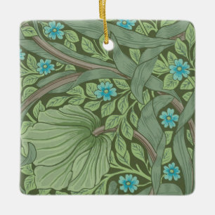 Wallpaper Pattern Sample with Forget-Me-Nots Ceramic Ornament