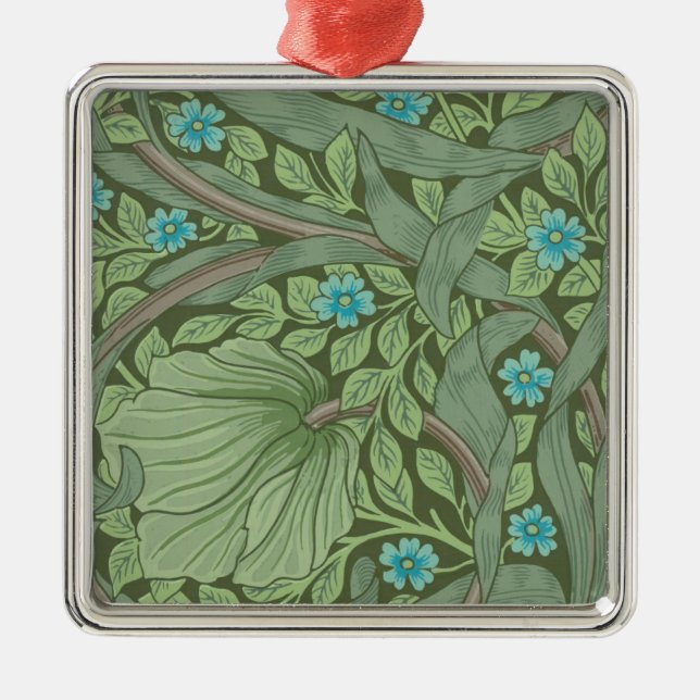 Wallpaper Pattern Sample with Forget-Me-Nots Metal Ornament (Front)