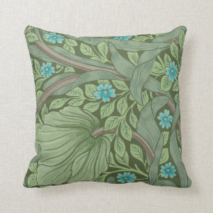Wallpaper Pattern Sample with Forget-Me-Nots Throw Pillow