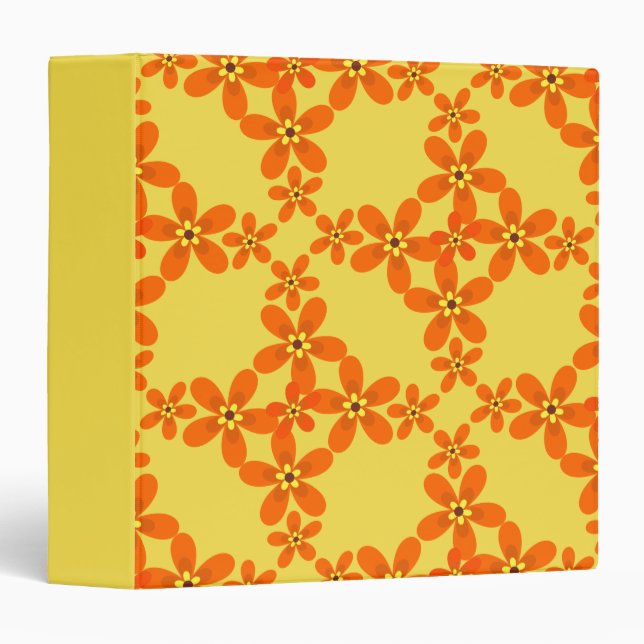 wallpaper retro orange 1970 3 ring binder (Front/Spine)