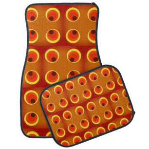 wallpaper retro orange 1970 car floor mat