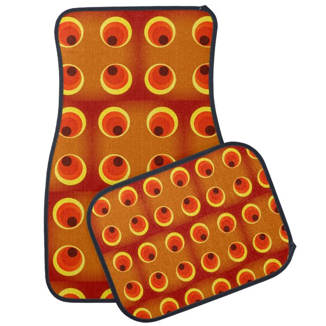 wallpaper retro orange 1970 car floor mat (Set)