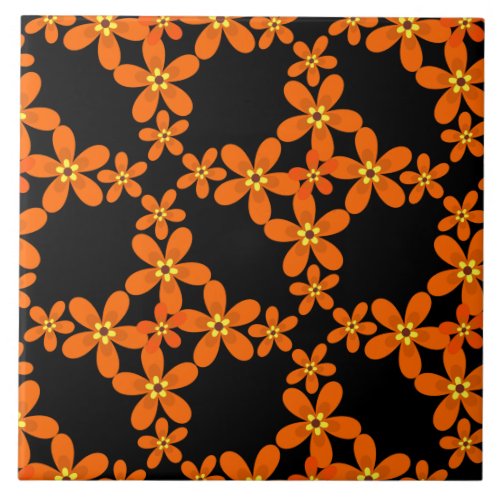 wallpaper retro orange 1970 ceramic tile