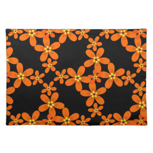wallpaper retro orange 1970 cloth placemat